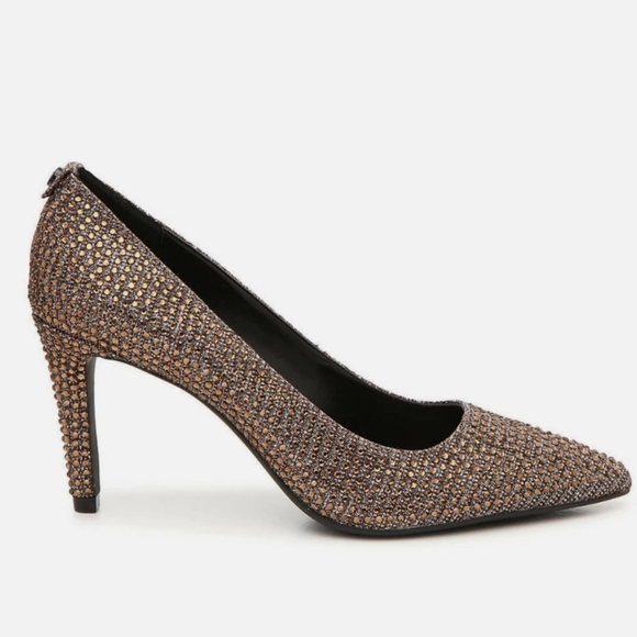 Michael Kors Dorothy Flex Pumps Pointed Toe Star Perforations Metallic Size 10 - Picture 3 of 12